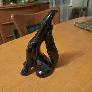 Black howling dog ceramic