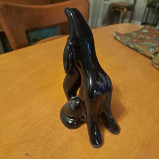 Black howling dog ceramic