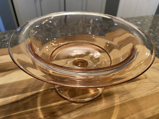 Pink Depression Glass Footed/pedestal Serving Bowl