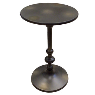 Orig. $210, Metalworks Zora Pedestal End table in Black Iron