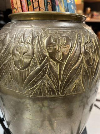 Large Brass Vase 9"W x 15"H