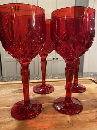 Waterford Marquis Ruby Red Crystal Goblets, Set of 4