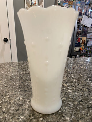 Anchor Hocking Teardrop Milk Glass Vase
