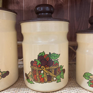 1970 Kromex Kitchen Strawberry Canisters (Set of 3)