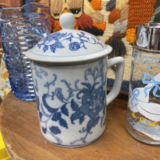 Vintage Blue Mug with Lid