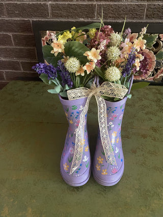 Rainboots Floral Arrangement (pair of boots)