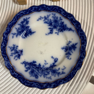 Antique Blue Flow Henry Alcock set of 4 dessert plates FIRM