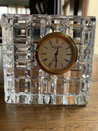 Waterford Crystal Clock 3.25x1x3.25 signed