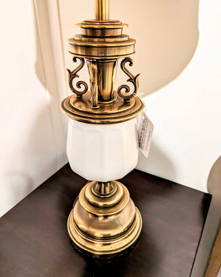 Stiffel Brass and Porcelain Table Lamp, 36"h